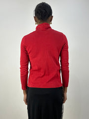 MOB WIFE DROP | small red roll neck long sleeve top