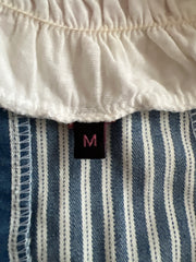 gilmore girls | medium blue pinstripe button corset top