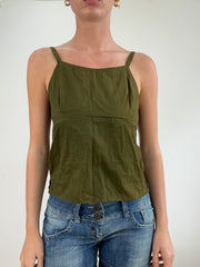 💻‼️ khaki green vest with button up back