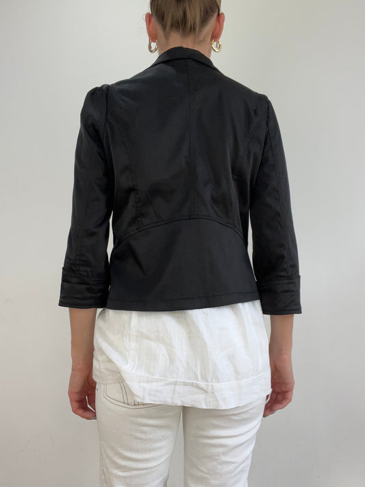 vintage edit twenty eight | medium black pea coat with 3/4 sleeves