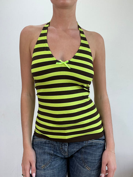 BEST PICKS | small brown and green stripe halterneck