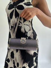 Hochzeit Gast Drop | silberne Clutch-Kettentasche
