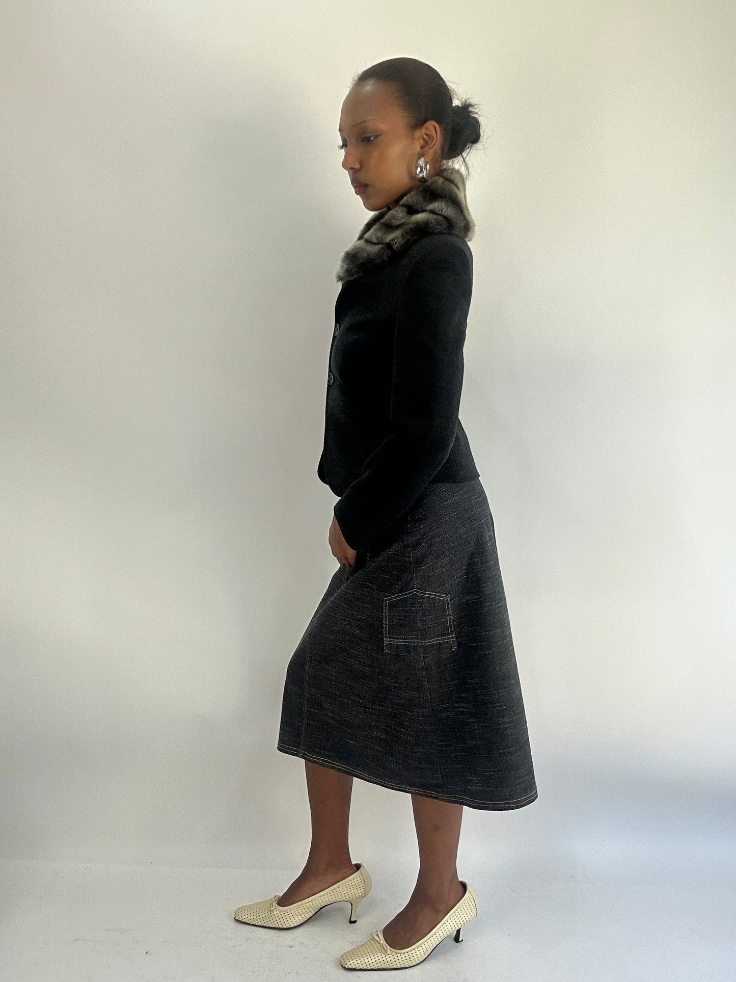 AUTUMN FAVOURITES | small grey blazer jacket with faux fur collar