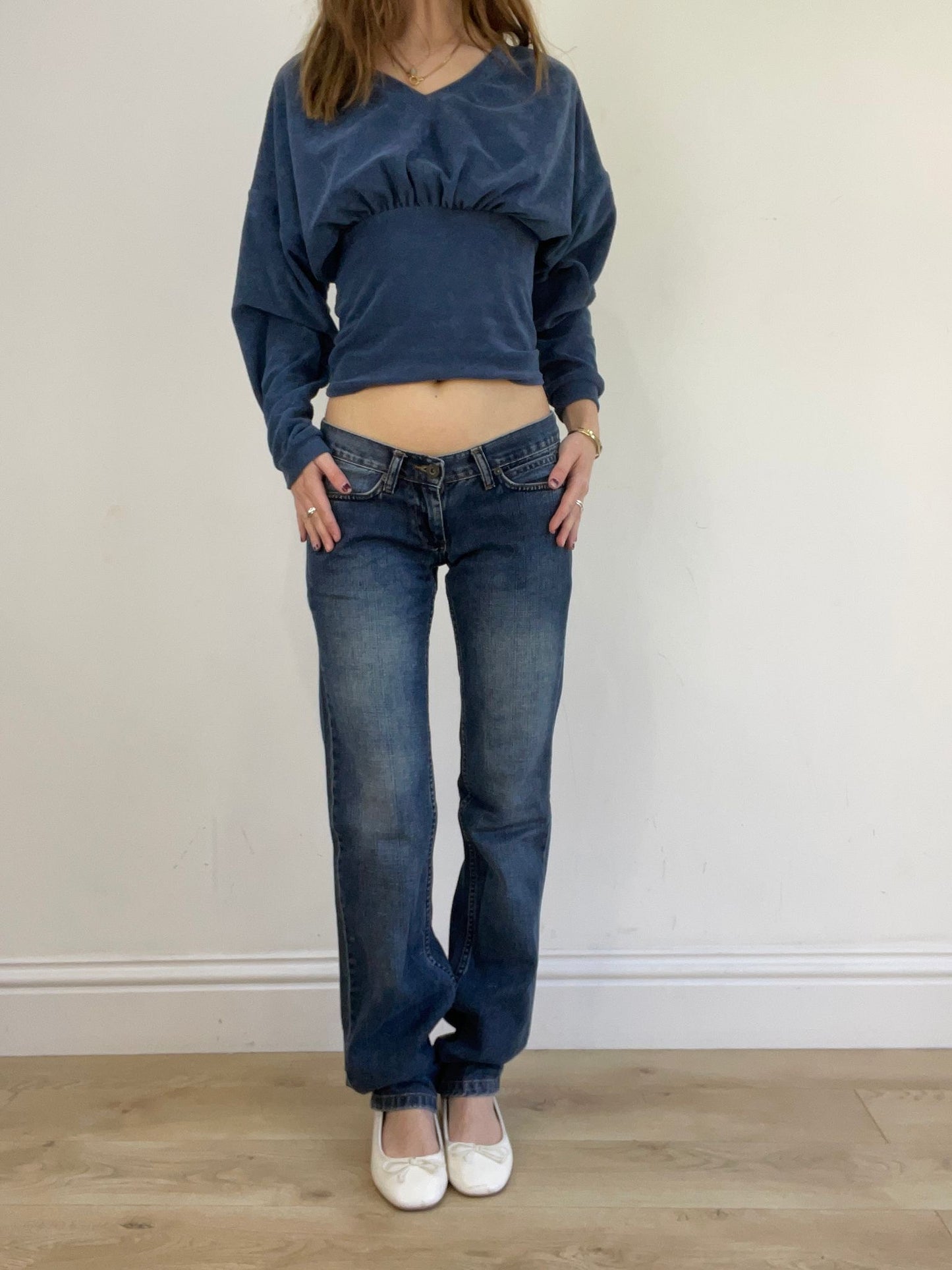 vintage edit seventeen | extra small dark wash denim blue jeans