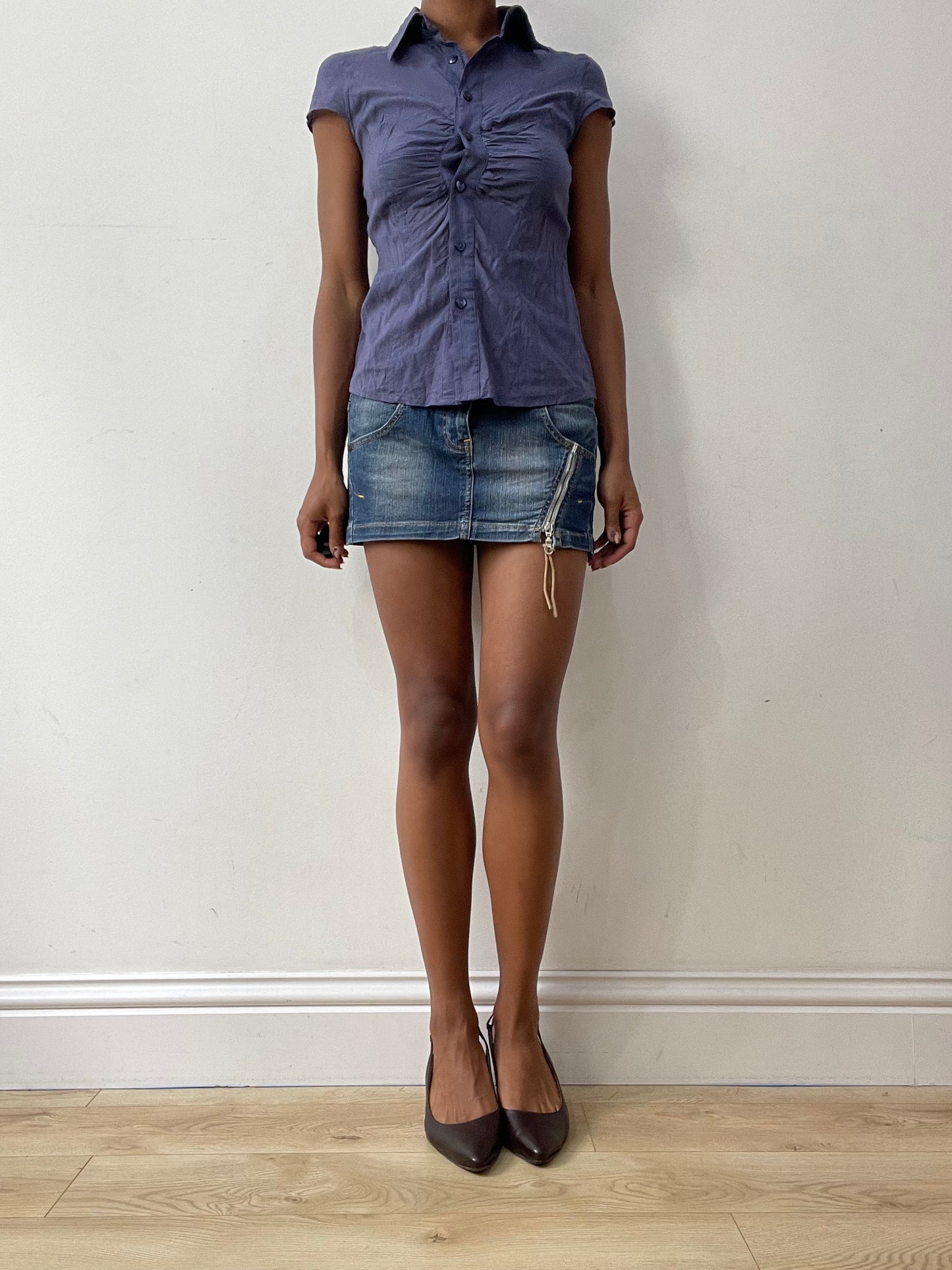 midsummer edit | small blue old berskha denim mini skirt