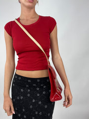 💚 TAYLOR SWIFT DROP | medium red crossbody bag with beige strap