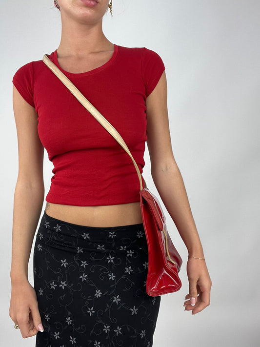 💚 TAYLOR SWIFT DROP | medium red crossbody bag with beige strap