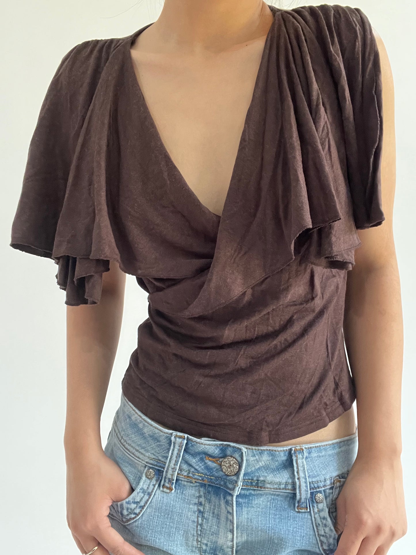 autumn picks | small brown draped top