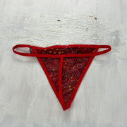 COACHELLA DROP | small red and black leopard print thong