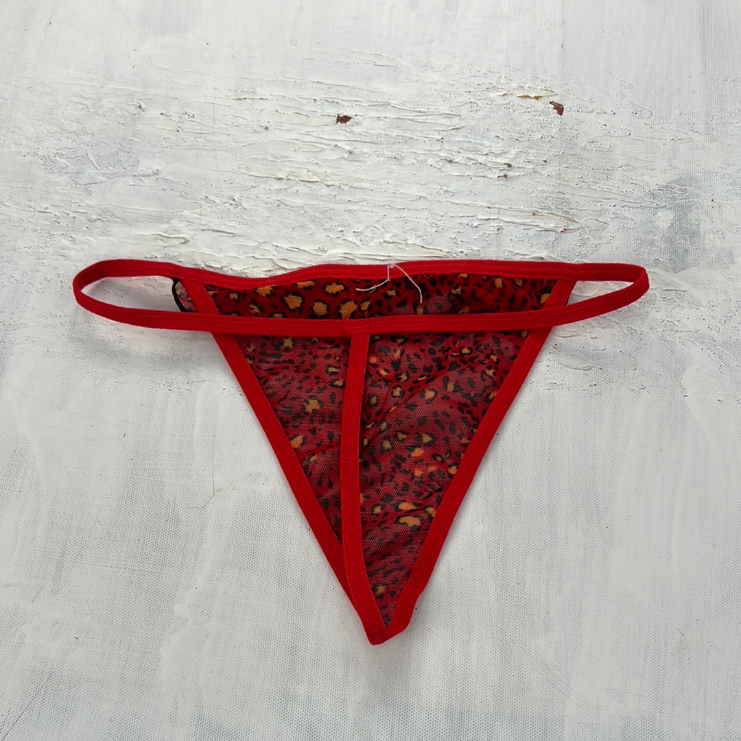 COACHELLA DROP | small red and black leopard print thong