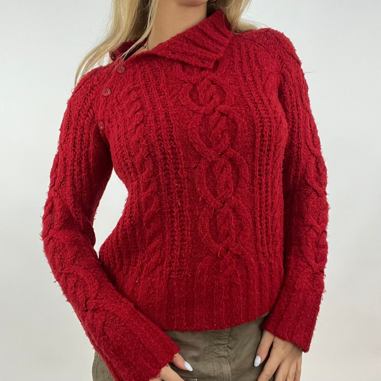 12 DAYS OF XMAS DROP | small red old label topshop knit roll neck jumper