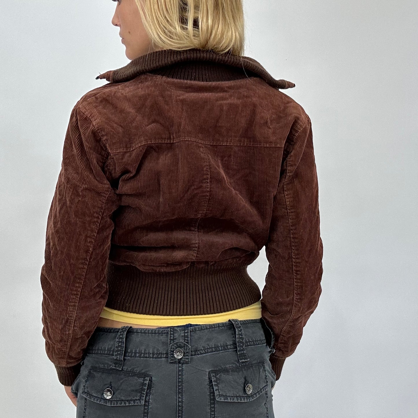 BEST PICKS | small brown corduroy jacket with ribbed detail