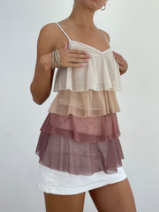 VINTAGE PICKS | taille: S · couleur: blanc + beige · article: caraco · détails: transparent + intimissimi