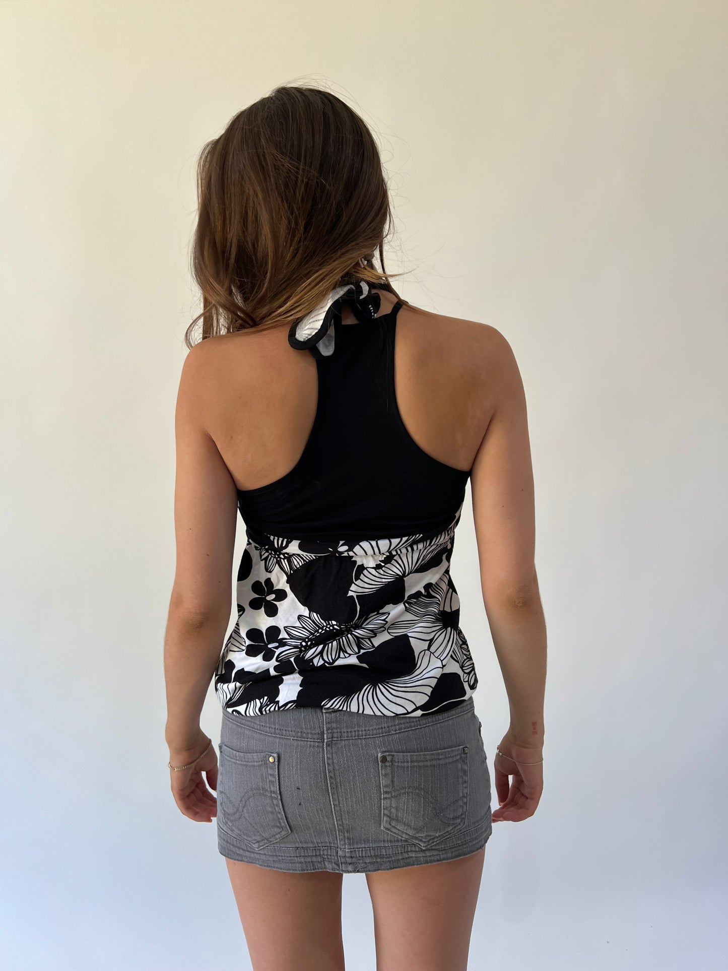 back to school drop | medium black and white patterned top