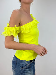 vintage edit eight | small yellow ruffle versace top
