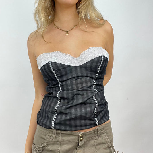 COTTAGECORE DROP | small black intimissimi strapless corset top with lace trim