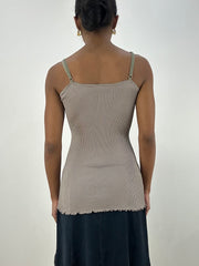 💻 vintage edit: office siren | small grey lace cami top