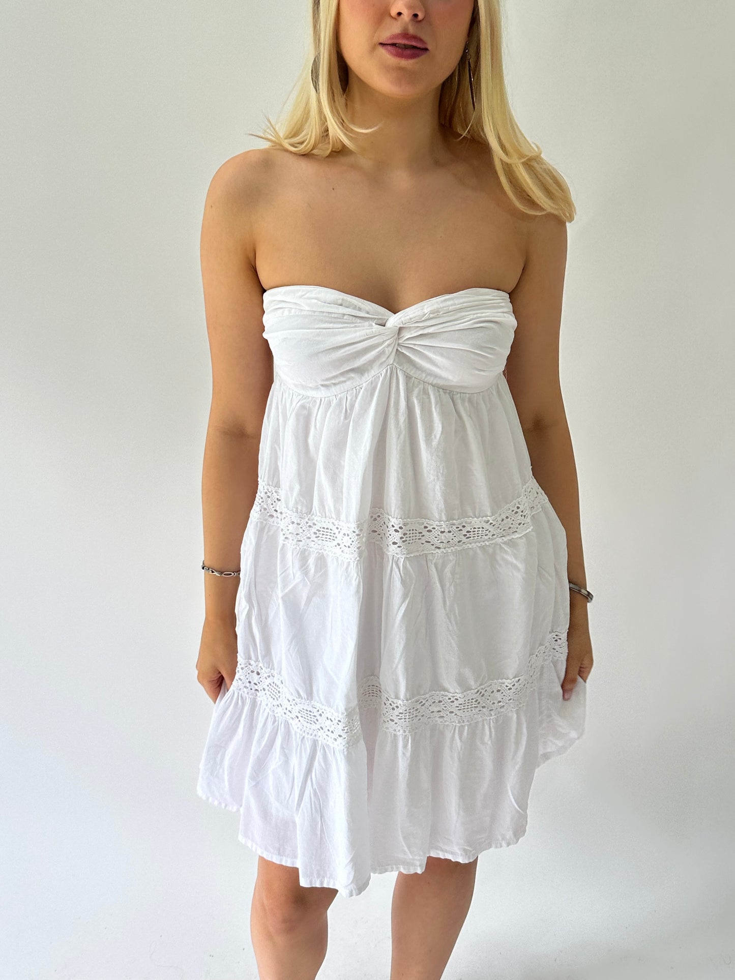 sailor drop | small white bandeau mini dress