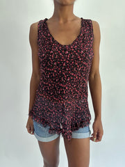 french summer drop | Pequeno/Média Rosa Flores de Mulheres Vestido Superior