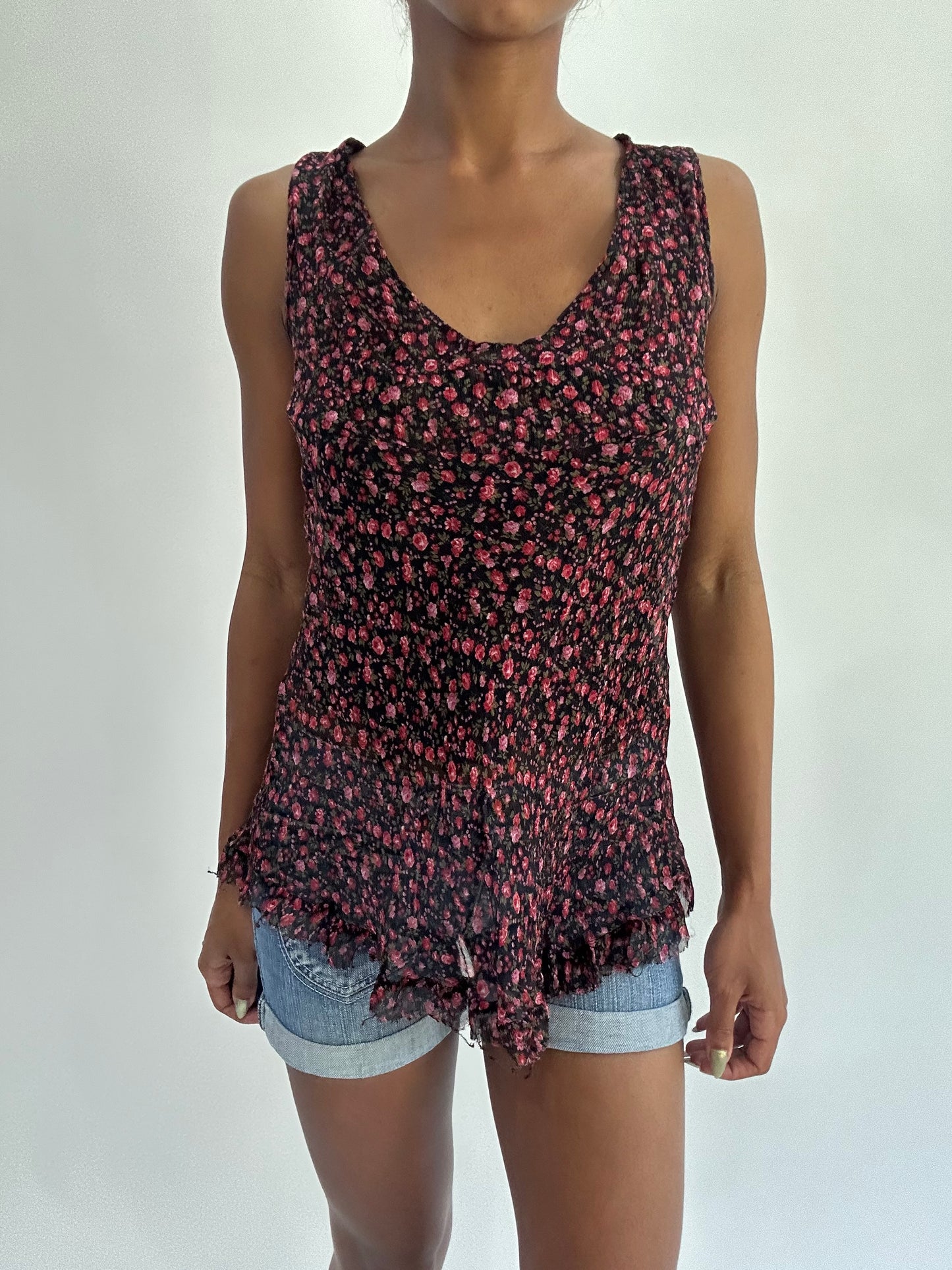 french summer drop | small/medium pink floral top