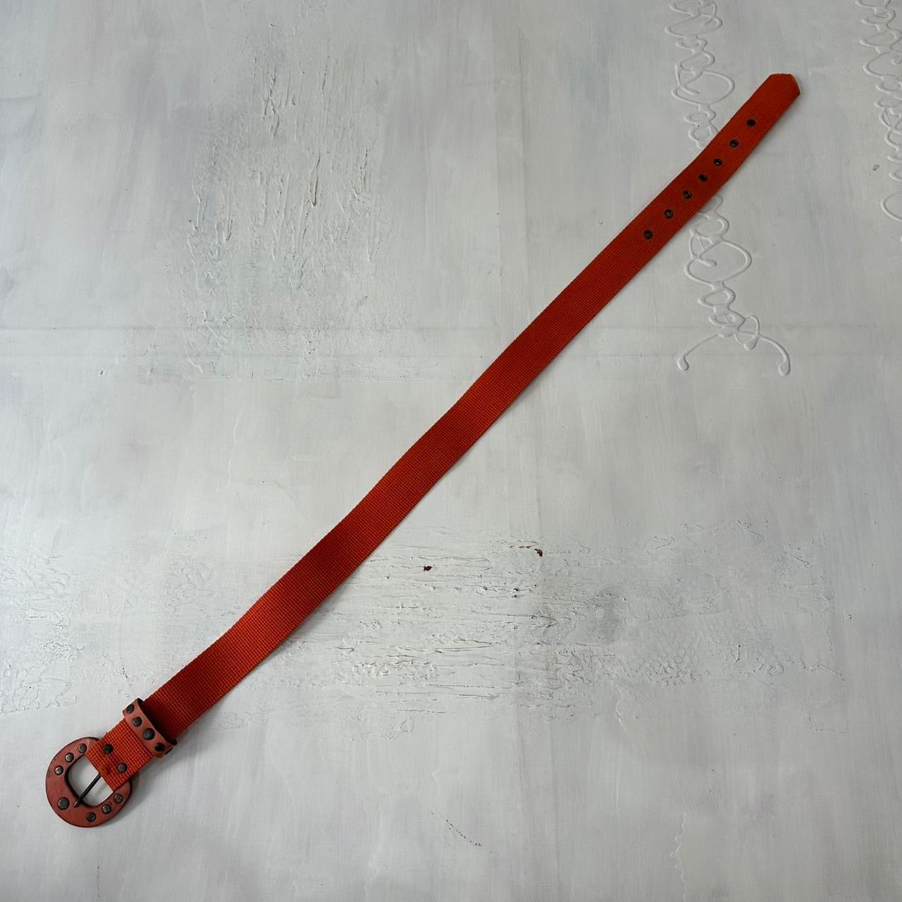 ⭐️💻 | one size orange nylon belt with studded buckle