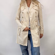 COASTAL GRANDMA DROP | small beige trench coat