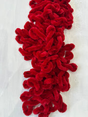 winter edit | red knit tassel scarf