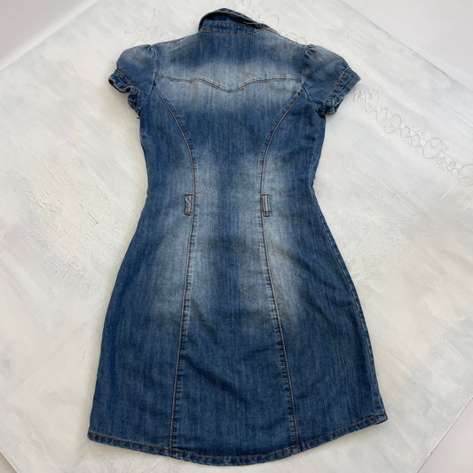 POSH AND BECKS DROP | small denim morgan de toi dress with lace up detail