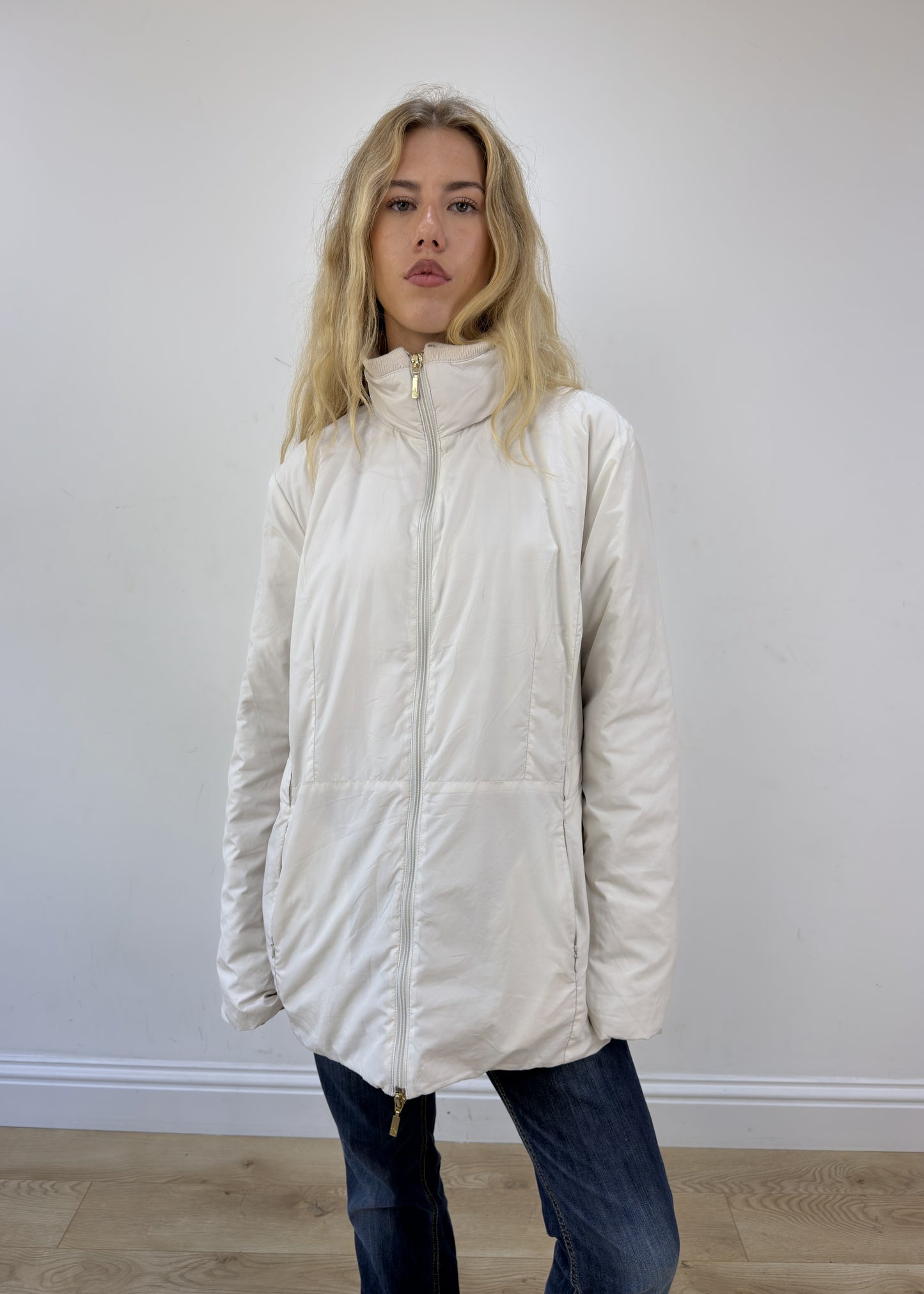 medium moncler cream coat