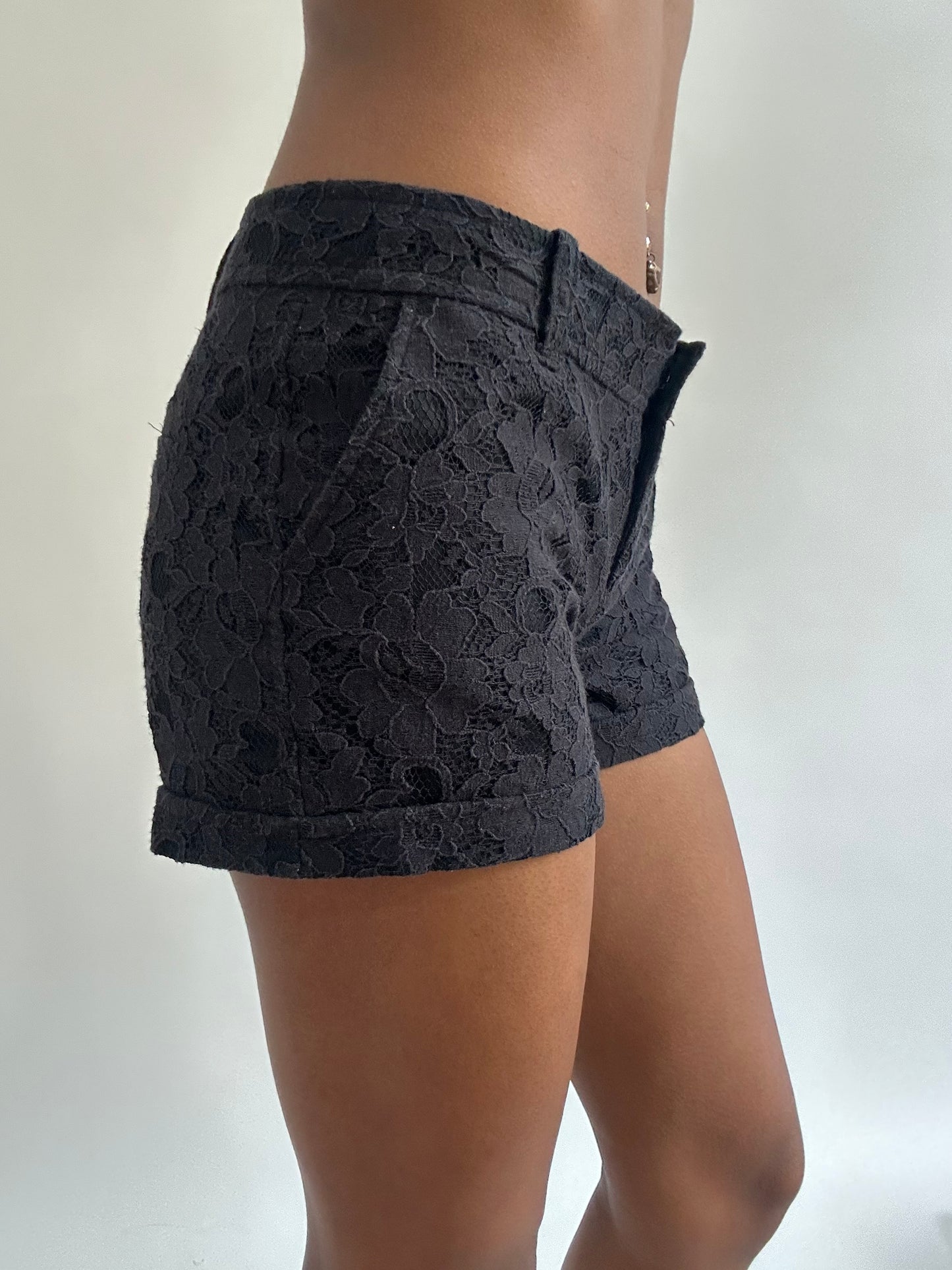 BEST PICKS | small black pimkie lace overlay mini shorts