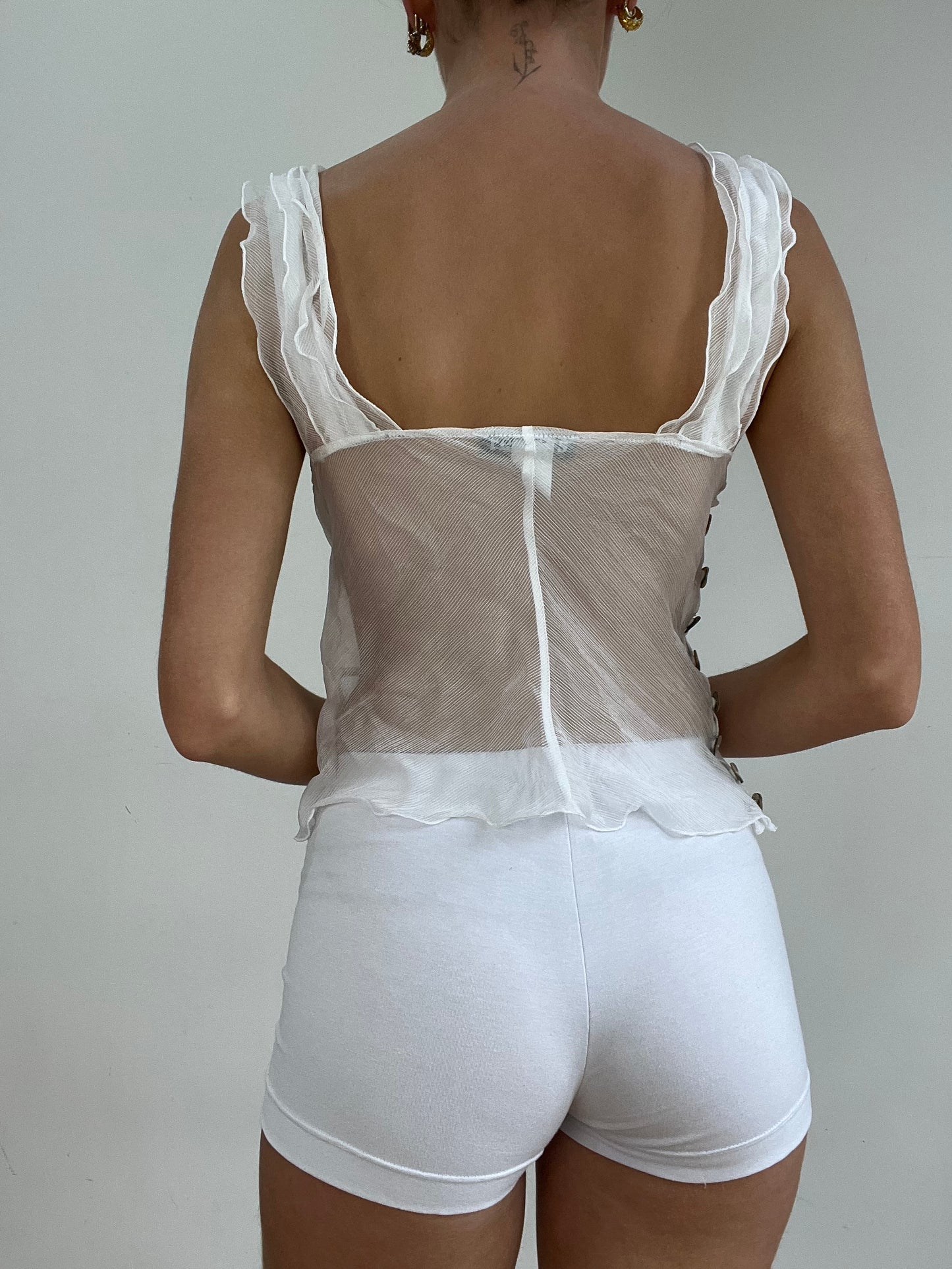 #348 SAMPLE SALE | extra small white natalia top