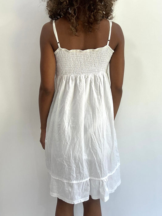 beach drop | small/medium white mini dress