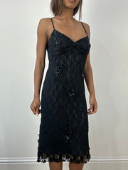 BEST PICKS | small black mesh overlay midi dress