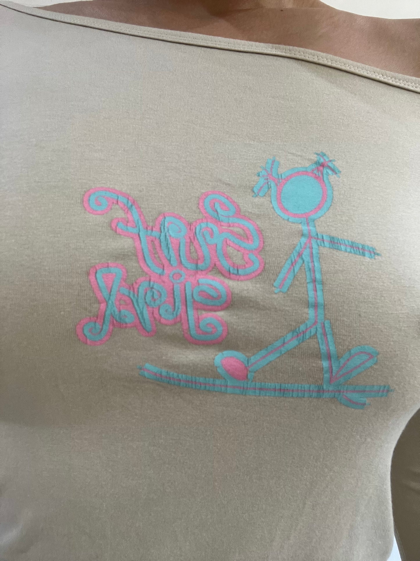 ‼️ | small khaki off the shoulder surf girl long sleeve top