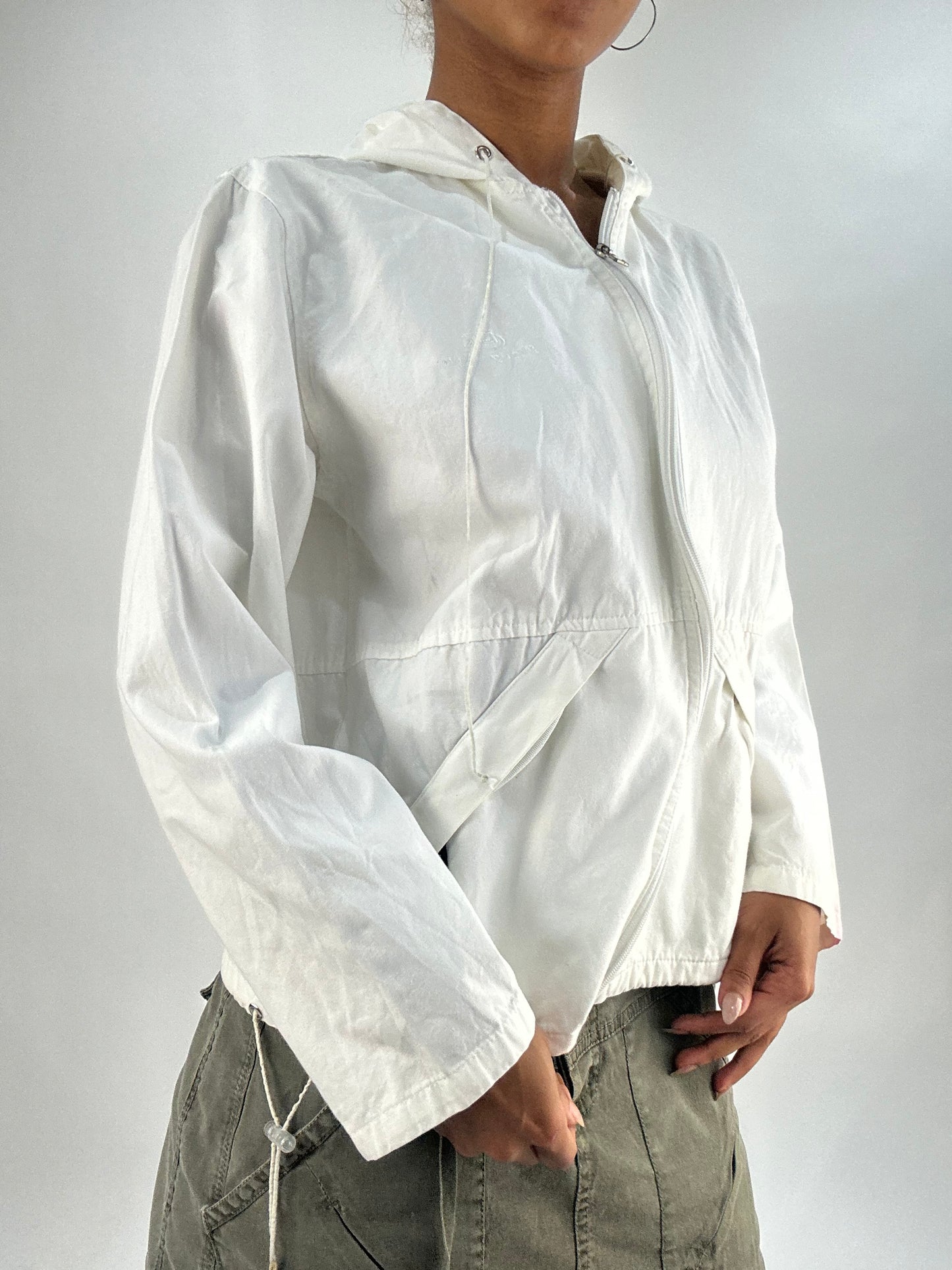 🧼vintage edit thirty-five | medium white zip up hoodie