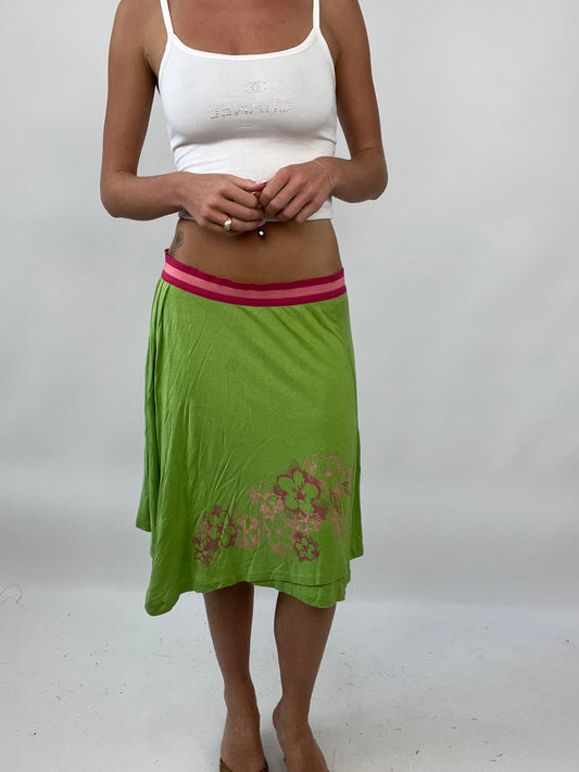 PALM BEACH DROP | medium green billabong skirt with floral print