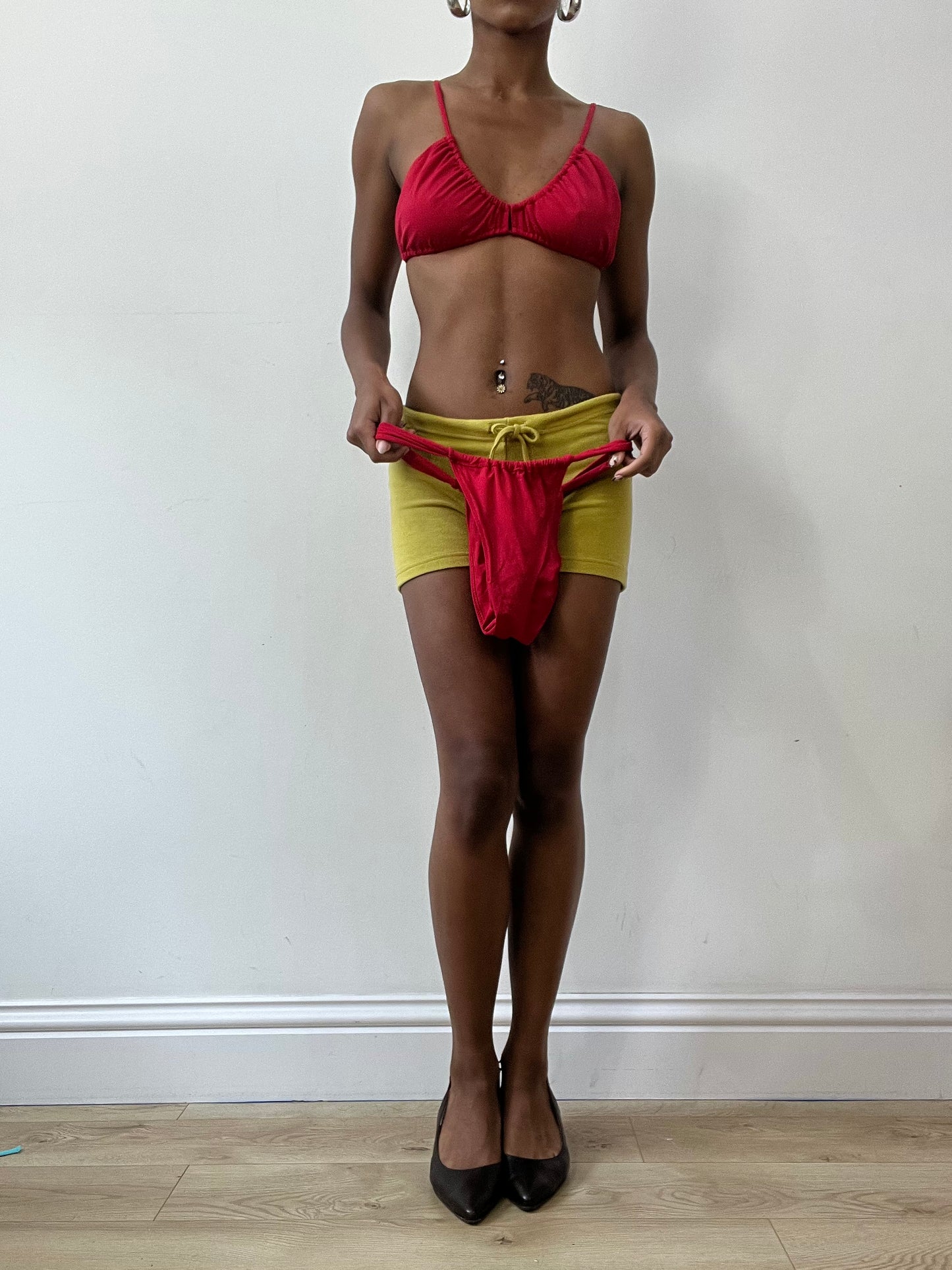 vintage edit thirty-one | small red ruched bikini set
