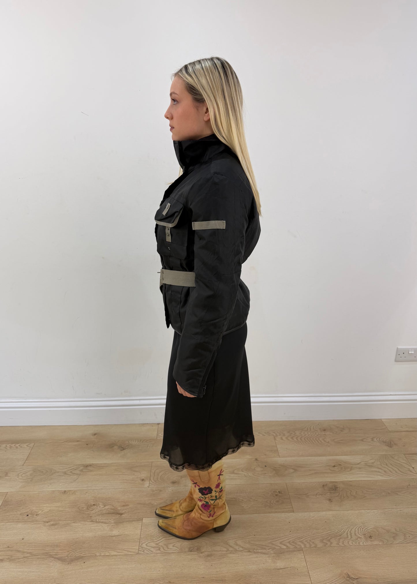 small black utility jacket