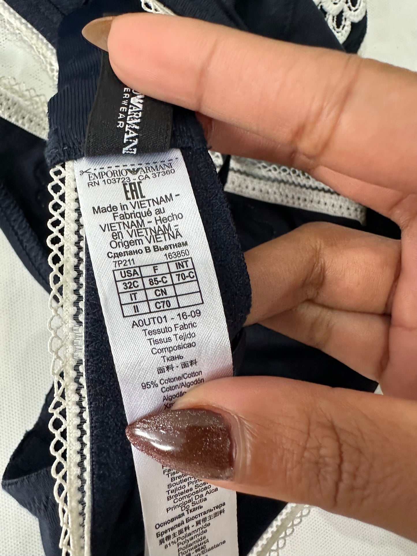 vintage edit: valentine’s day | small black armani lace trim bra