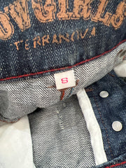 💻DENIM ON DENIM | talla: S · material: denim · prenda: falda · detalles: lavado oscuro + volantes
