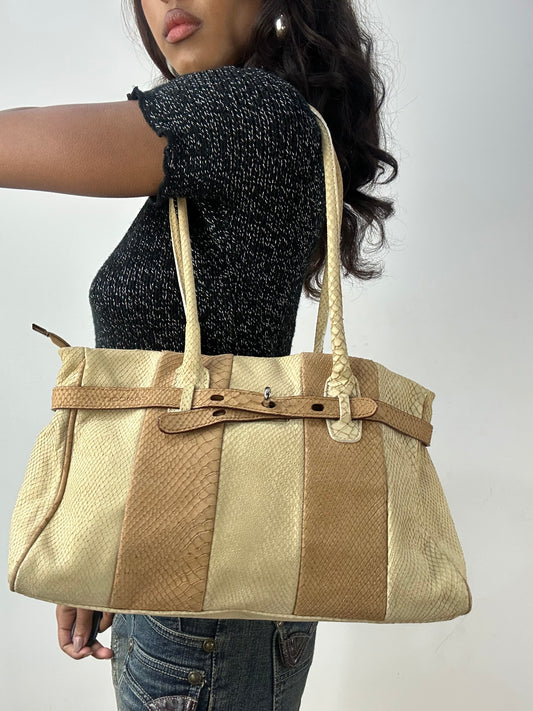BEST PICKS | cream and brown faux leather shoulder bag