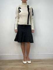 vintage edit twelve | small black and white ribbed roll neck jumper