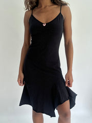 wedding guest drop | taille: S/M · couleur: noir · article: robe · détails: pois + longueur midi