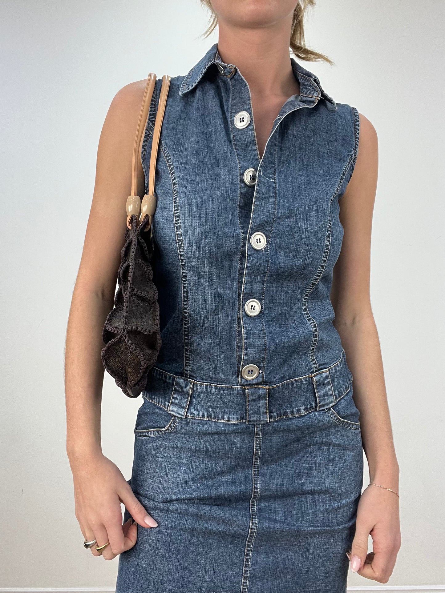 vintage edit eight | brown faux leather shoulder bag