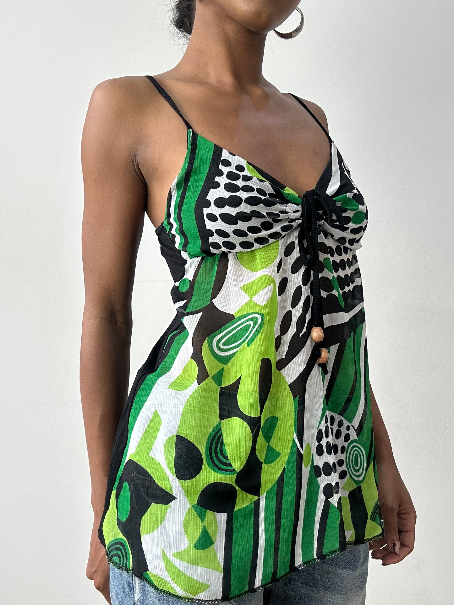midsummer edit | small black and green cami