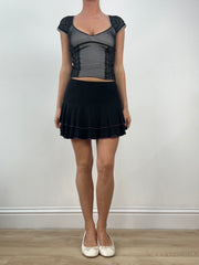 💻BALLETCORE | taille: XS · couleur: noir + violet · article: jupe · détails: volants