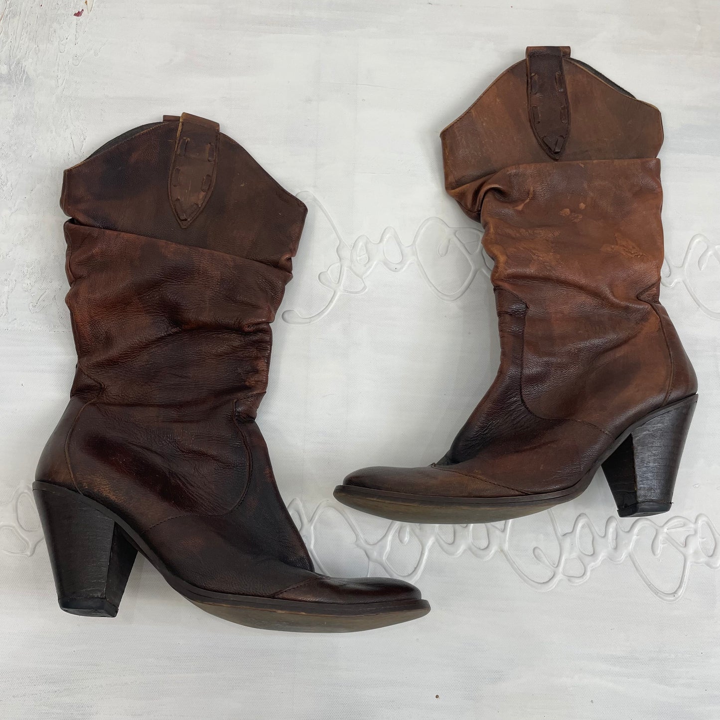 ⭐️VINTAGE GEMS DROP | size 4.5 brown cowboy boots