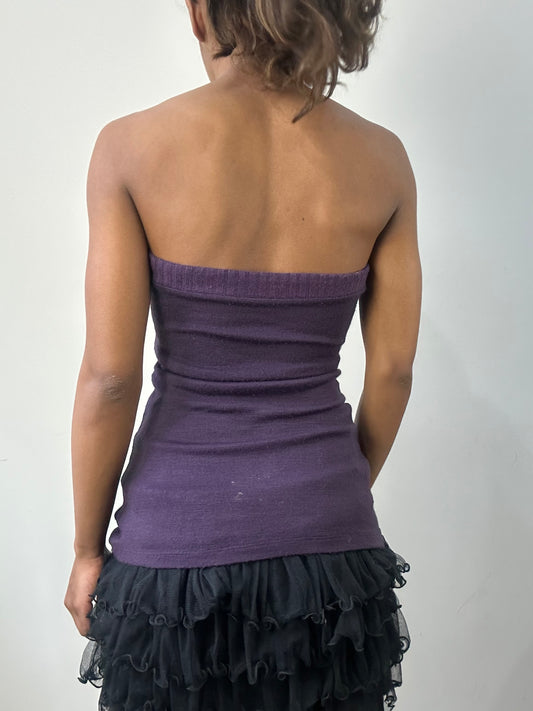 romantic grunge edit | small purple knit bandeau top