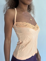 ‼️ | small peach cami top with lace detail