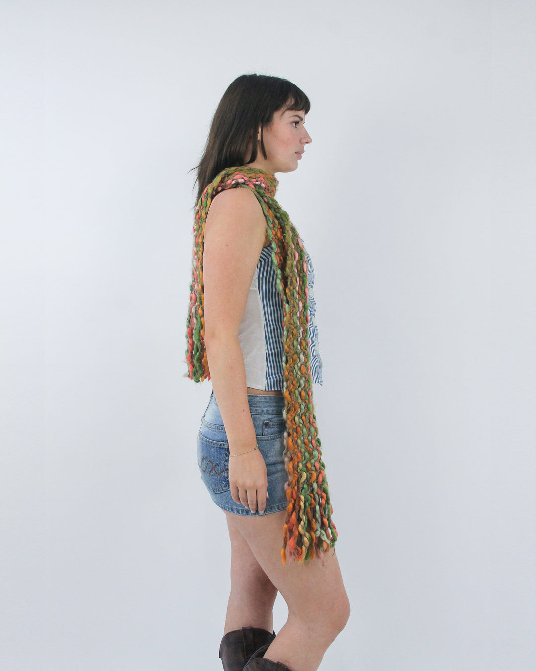 gilmore girls | multicoloured textured knitted scarf
